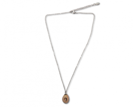 collar de acero inoxidable plateado caracol de mar